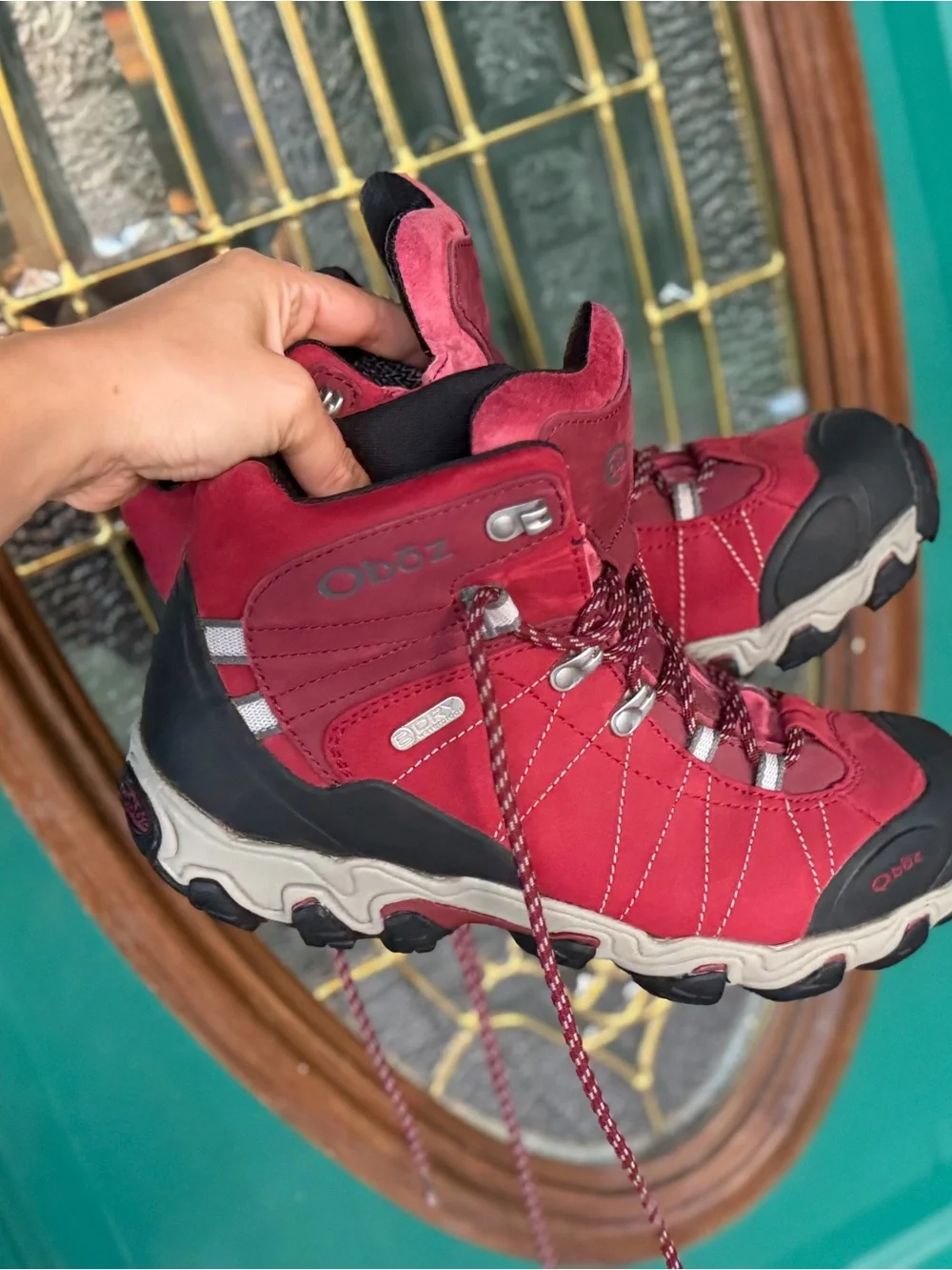 Oboz Women's Bridger Mid B-DRY Hiking Boots Womens 9.5 wide rio red 40 euro